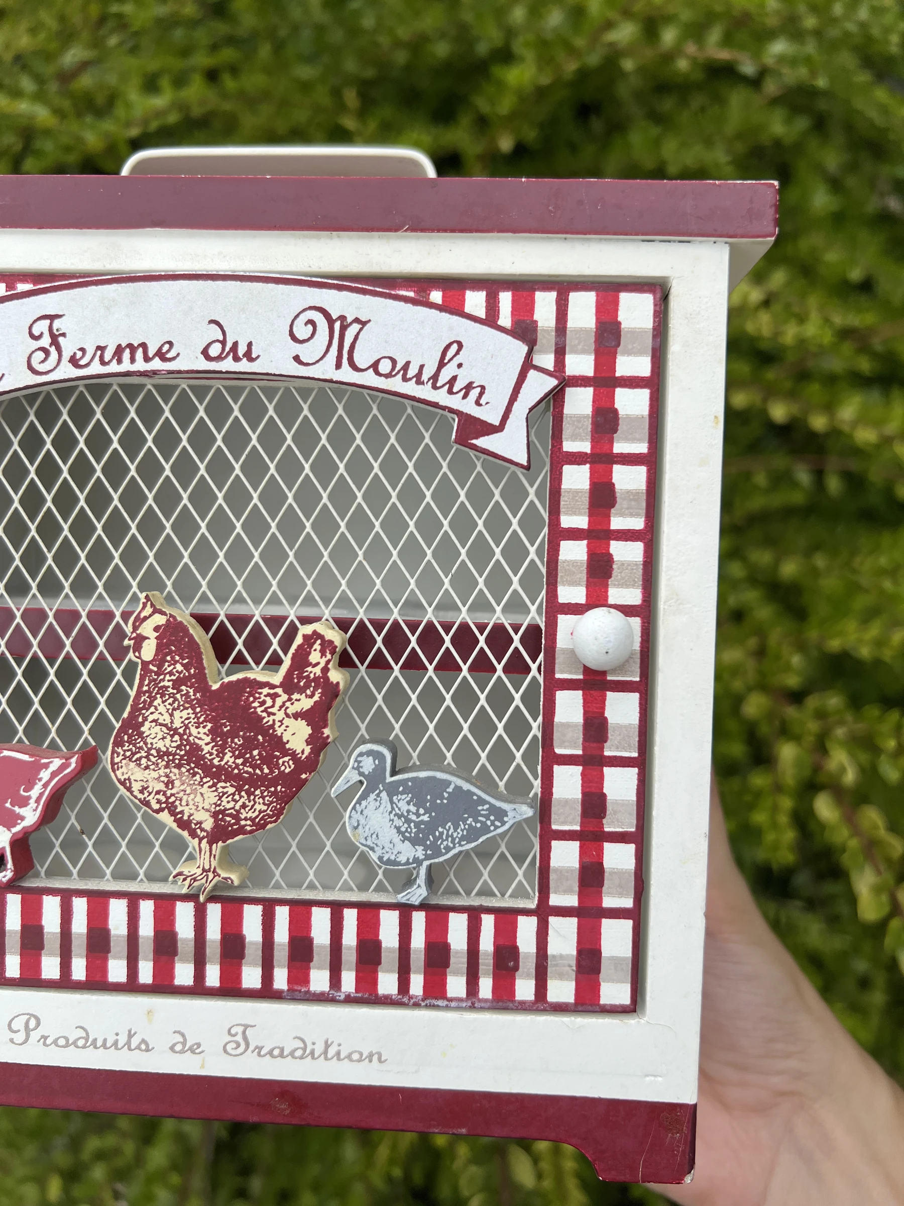 🥚 Houten eierdoos La Ferme du Moulin vintage landhuisdecoratie met magneetsluiting – photo 6